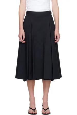 3.1 Phillip Lim Jupe midi noire à plis creux