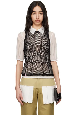 Charles Jeffrey Loverboy Débardeur noir en résille à appliqués graphiques