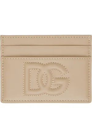 Dolce & Gabbana Porte-carte rose en cuir de veau à logo DG