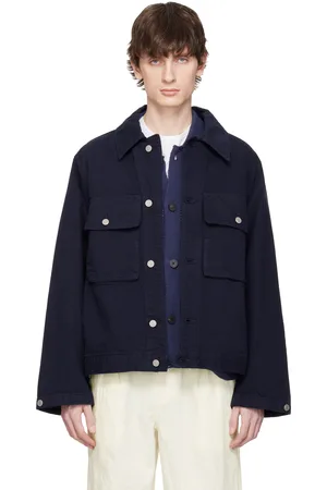 Document Blouson bleu marine en denim foncé