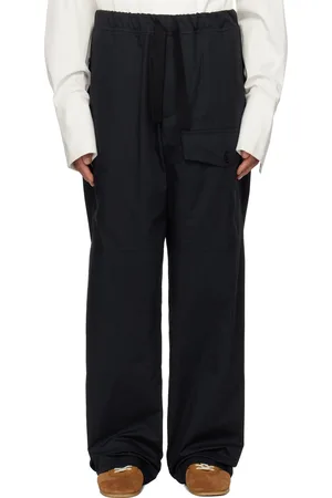 DRIES VAN NOTEN Pantalon cargo noir en coton