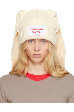 Charles Jeffrey Loverboy Bonnet épais bourgogne à appliqués à oreille