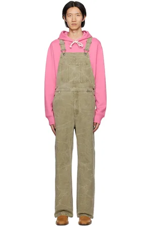 Acne Studios Salopette kaki à écusson