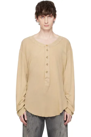 Edward Cuming Henley beige en jersey léger de coton