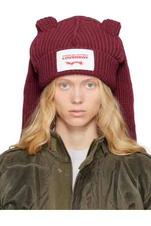 Charles Jeffrey Loverboy Bonnet épais bourgogne à appliqués d