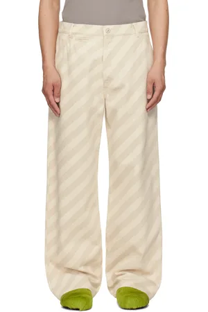 Marni Jean beige à taille haute et à rayures