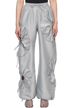 J.KIM Pantalon de détente gris à appliqués floraux