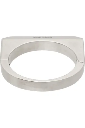 Rick Owens Bracelet jonc biseauté argenté
