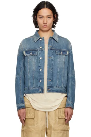 Rick Owens Blouson camionneur indigo en denim - Hollywood