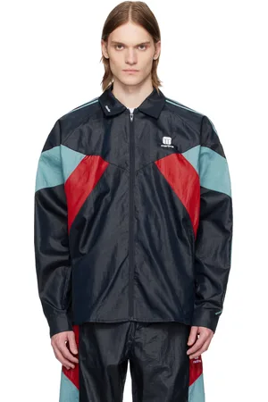MARTINE ROSE Blouson de survêtement de style chemise bleu marine