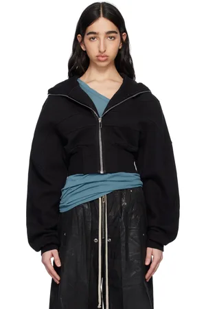 Rick Owens Pull à capuche noir à panneaux - Hollywood