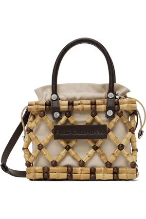 Feng Chen Wang Sac beige en bambou tissé