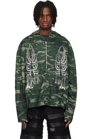 Who Decides War Pull à capuche Winged vert à motifs texturé Wavelength et camouflage
