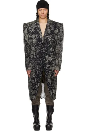 Rick Owens Manteau Ricks noir et blanc cassé - Hollywood