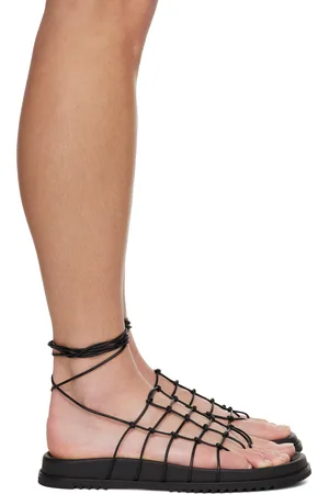 Rick Owens Sandales noires à nœuds et à semelle Granola - Hollywood