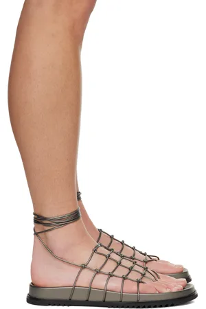 Rick Owens Sandales gris acier à nœuds et à semelle Granola - Hollywood