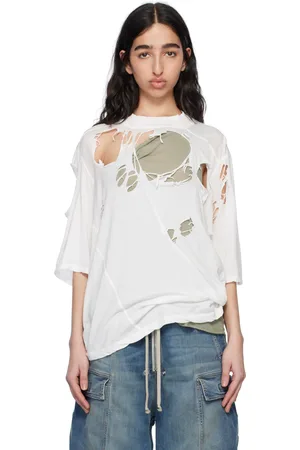 Rick Owens T-shirt Walrus blanc cassé - Hollywood