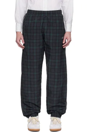 MARTINE ROSE Pantalon de survêtement bleu marine et vert à motif imprimé