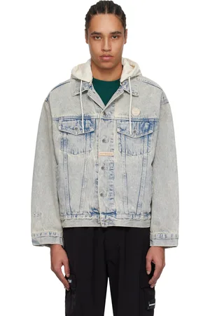 A Bathing Ape Blouson bleu en denim léger à logo AAPE Now