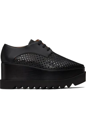 Stella McCartney Chaussures oxford Elyse noires à plateforme et à perforations