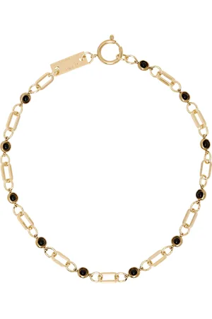 In Gold We Trust Collier doré à mini médaillons à obsidienne exclusif à SSENSE