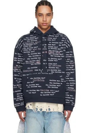 Who Decides War Pull à capuche bleu marine à motif à logos