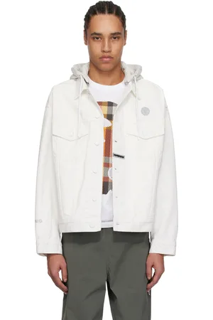 A Bathing Ape Blouson blanc en denim léger à logo AAPE Now