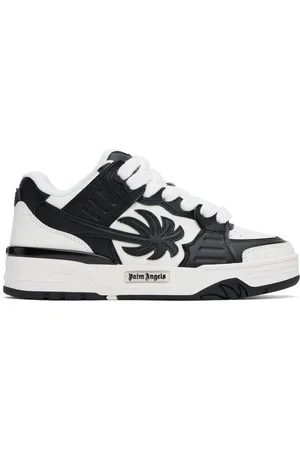 Palm Angels Baskets Venice blanc et noir en cuir