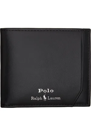 Ralph Lauren Portefeuille noir en cuir poncé