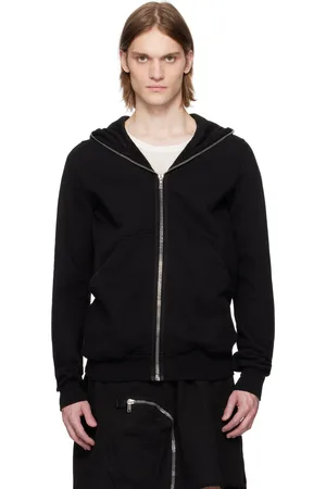 Rick Owens Pull à capuche noir à glissière - Hollywood