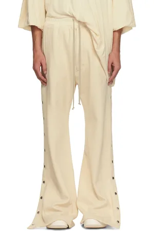 Rick Owens Pantalon de survêtement blanc cassé à boutons-pression - Hollywood
