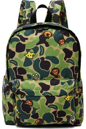 BAPE Moyen sac à dos kaki à motif camouflage ABC à logos