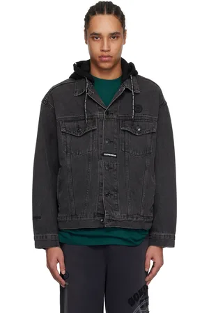 A Bathing Ape Blouson noir en denim léger à logo AAPE Now