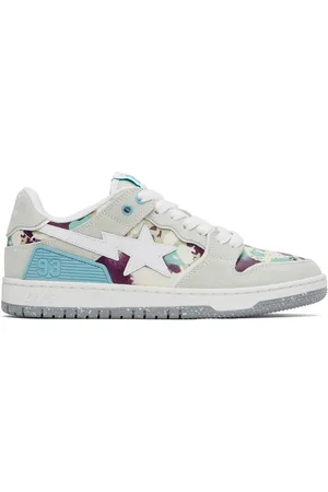 BAPE Baskets SK8 #3 M2 grises à logos et à à étoiles emblématiques