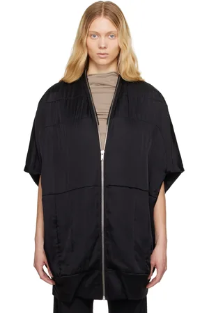 Rick Owens Blouson aviateur Bubble noir à coutures horizontales - Hollywood