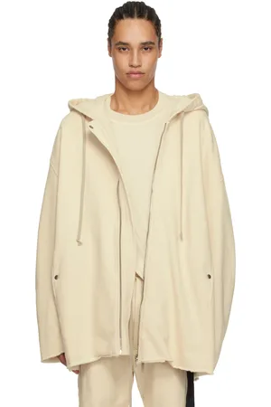 Rick Owens Pull à capuche Peter blanc cassé à glissière - Hollywood