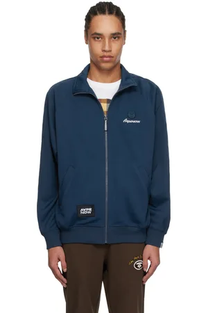 A Bathing Ape Pull bleu à glissière et à logo AAPE Now