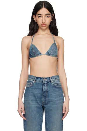 Rick Owens Soutien-gorge lavé en pièce bleu en denim - Hollywood