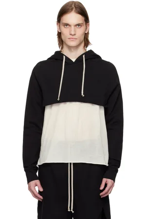 Rick Owens Pull à capuche écourté noir - Hollywood