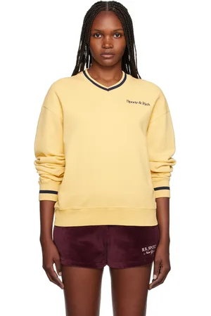 Sporty & Rich Pull molletonné jaune à logo
