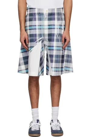 Comme des Garçons Short gris et blanc en sergé de polyester à motif imprimé