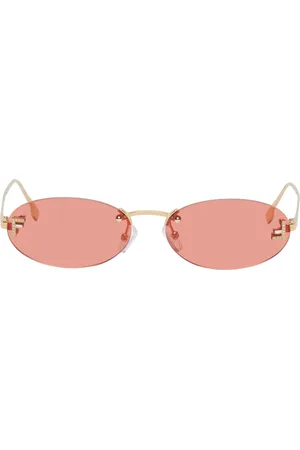Fendi Lunettes de soleil dorées à ferrures First à ornements facettés
