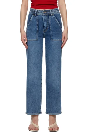 Frame Jean droit Trapunto bleu