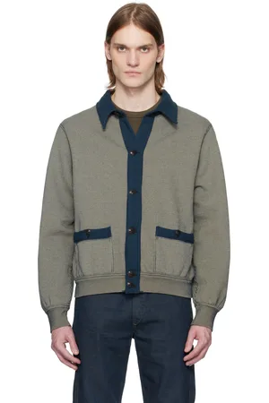 Ralph Lauren Cardigan bleu marine à rayures en tricot jacquard