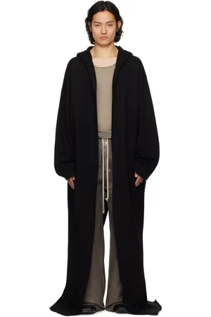 Rick Owens Pull à capuche noir à ourlet prolongé - Hollywood