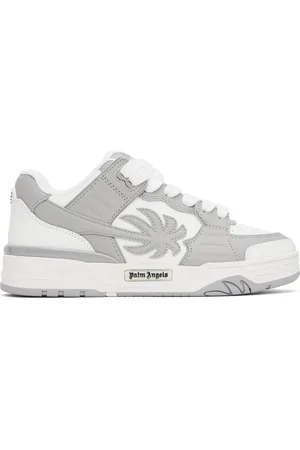 Palm Angels Baskets Venice blanc et gris en cuir