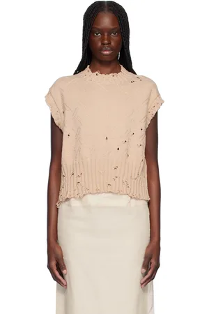 Marni Pull texturé rose en coton à effet usé