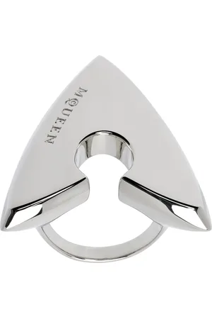 Alexander McQueen Bague en forme de flèche argentée