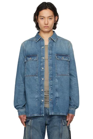 Rick Owens Surchemise indigo en denim - Hollywood