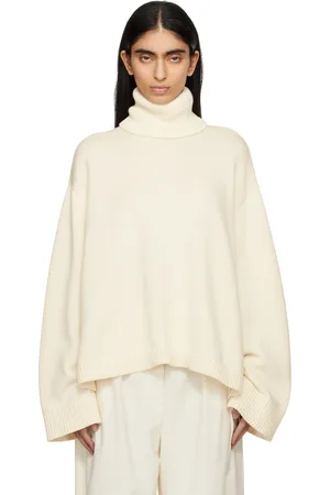 The Frankie Shop Col roulé trapèze Rhea blanc cassé